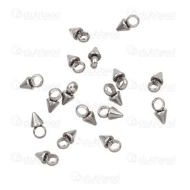 1720-2196-5.5 - Acier Inoxydable 304 Breloque Pique 5.5x3mm avec Boucle 2mm Naturel 20pcs 1720-2196-5.5,montreal, quebec, canada, beads, wholesale