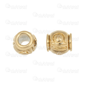 1720-2400-009 - Stainless Steel 304 Bead European Style Round With Engraved Design 11x11mm Gold 5mm Hole 2pcs 1720-2400-009,Beads,Metal,Stainless Steel,Bead,European Style,Metal,Stainless Steel 304,11X11MM,Round,With Engraved Design,Gold,5mm Hole,China,2pcs,montreal, quebec, canada, beads, wholesale