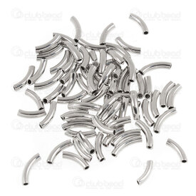 1720-240107-03 - DO NOT USE Stainless Steel bead tube 7.5x1.5mm curve round 1mm hole Natural 100 pcs 1720-240107-03,Beads,Stainless Steel,montreal, quebec, canada, beads, wholesale