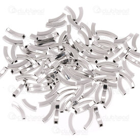 1720-240107-03S - DO NOT USE Stainless Steel bead tube 7.5x1.5mm curve square 1mm hole Natural 100 pcs 1720-240107-03S,montreal, quebec, canada, beads, wholesale