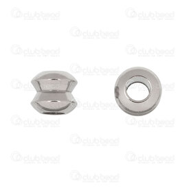1720-240107-15 - Stainless Steel Cylinder 7x6mm Double Line Design 3.5mm hole Natural 50pcs 1720-240107-15,Beads,Metal,montreal, quebec, canada, beads, wholesale