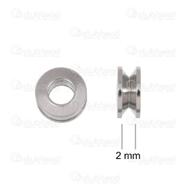 1720-240107-19 - Stainless Steel Bead Cylinder 8x3.5mm with Slot 4mm hole Natural 30pcs 1720-240107-19,Beads,montreal, quebec, canada, beads, wholesale