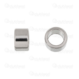 1720-240107-21 - Stainless Steel Bead Tube 6x9mm 7mm Hole Natural 20pcs 1720-240107-21,Beads,Stainless Steel,montreal, quebec, canada, beads, wholesale