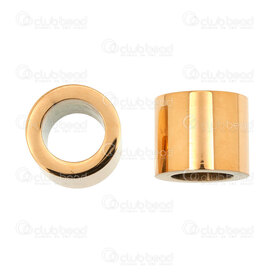 1720-240107-27GL - Stainless Steel Bead Cylinder 8x9.5mm Plain 6mm Hole Gold Plated 10pcs 1720-240107-27GL,Findings,Spacers,Beads,montreal, quebec, canada, beads, wholesale