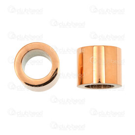 1720-240107-27RGL - Stainless Steel Bead Cylinder 8x9.5mm Plain 6mm Hole Rose Gold Plated 10pcs 1720-240107-27RGL,Findings,bille acier or,montreal, quebec, canada, beads, wholesale