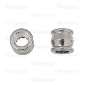 1720-240107-29 - Stainless Steel 304 Bead Cylinder 8x8.5mm Barrel Design 4.5mm hole Natural 10pcs 1720-240107-29,bar,montreal, quebec, canada, beads, wholesale