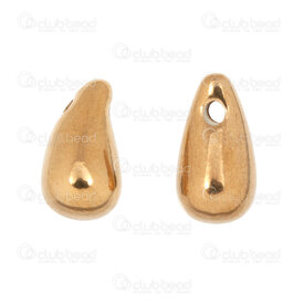 1720-240108-01GL - Stainless Steel 304 Bead Crooked Drop 11.5x6mm 1.5mm Top Hole Gold Plated 10pcs 1720-240108-01GL,GOUTTE,montreal, quebec, canada, beads, wholesale