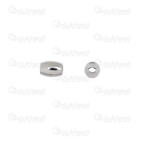 1720-240112-01 - Stainless Steel 304 Bead European Style Oval 4x3mm Natural 1.5mm Hole 50pcs 1720-240112-01,Beads,Stainless Steel,montreal, quebec, canada, beads, wholesale