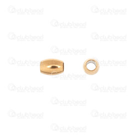 1720-240112-01GL - Stainless Steel 304 Bead European Style Oval 4x3mm Gold 1.5mm Hole 50pcs 1720-240112-01GL,1720-2,montreal, quebec, canada, beads, wholesale