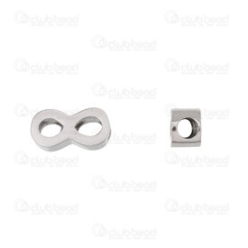 1720-240113-01 - Stainless Steel Bead Infinity 8x4x3mm 2mm hole High Quality Polish Natural 4pcs 1720-240113-01,1720-,montreal, quebec, canada, beads, wholesale