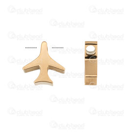 1720-240113-03GL - Acier Inoxydable 304 Breloque Avion 10x10x3mm Trou 1.5mm Plaque Or 4pcs 1720-240113-03GL,Billes,Acier inoxydable,montreal, quebec, canada, beads, wholesale
