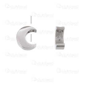 1720-240113-07 - Acier Inoxydable 304 Bille Lune 8x7x3mm Demi Perce Trou 2mm Naturel 4pcs 1720-240113-07,Billes,Métal,montreal, quebec, canada, beads, wholesale