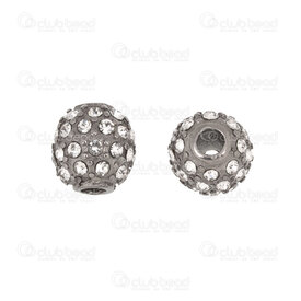 1720-240207-052.5 - Stainless steel Bead Round 10mm with Rhinestone Crystal 2.5mm hole Antique 4pcs 1720-240207-052.5,Findings,antique,montreal, quebec, canada, beads, wholesale