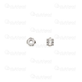 1720-240207-0605 - Stainless Steel 304 Bead Spacer Cylinder With Crystal Clear Rhinestones 4x5mm Natural 2mm Hole 10pcs 1720-240207-0605,Beads,4X5MM,Bead,Spacer,Metal,Stainless Steel 304,4X5MM,Round,Cylinder,With Crystal Clear Rhinestones,Grey,Natural,2mm Hole,China,montreal, quebec, canada, beads, wholesale