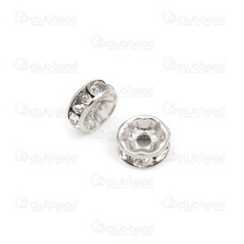 1720-240207-07 - Stainless Steel 304 Bead Spacer Rondelle With Crystal Clear Rhinestones 3.5x7.5mm Natural 2mm Hole 20pcs 1720-240207-07,Findings,20pcs,Stainless Steel 304,Bead,Spacer,Metal,Stainless Steel 304,3.5x7.5mm,Round,Rondelle,With Crystal Clear Rhinestones,Grey,Natural,2mm Hole,montreal, quebec, canada, beads, wholesale