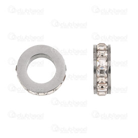 1720-240207-15 - Stainless Steel Bead Spacer Washer 3.5x10mm wih Rhinestone Crystal 5mm hole Natural 4pcs 1720-240207-15,Rondelle,montreal, quebec, canada, beads, wholesale