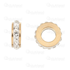 1720-240207-151GL - Stainless Steel 304 Bead Spacer Washer 3.5x11mm wih Rhinestone Crystal 5.5mm hole Gold Plated 10pcs 1720-240207-151GL,Findings,Spacers,Rhinestones,montreal, quebec, canada, beads, wholesale