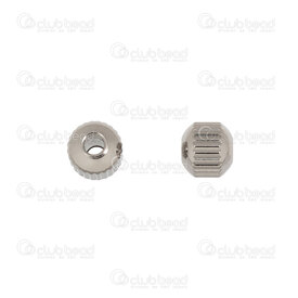 1720-240301-045.5 - Stainless steel bead round 5.5mm straight line design 2mm hole Natural 50pcs 1720-240301-045.5,Beads,Stainless Steel,montreal, quebec, canada, beads, wholesale