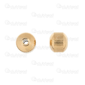 1720-240301-047.5GL - Stainless steel bead round 7.5x8mm straight line design 2mm hole Gold 10pcs 1720-240301-047.5GL,Beads,Stainless Steel,montreal, quebec, canada, beads, wholesale