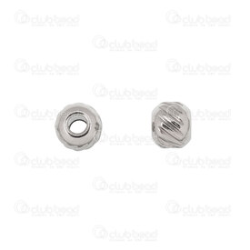 1720-240301-053.5 - Stainless steel bead round 3.5x4mm diagonal line design 1.5mm hole Natural 30pcs 1720-240301-053.5,Beads,Stainless Steel,montreal, quebec, canada, beads, wholesale