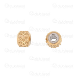 1720-240301-063.5GL - Stainless Steel 304 Bead Round 3.5x4mm Mesh Line Design 1.5mm hole Gold Plated 50pcs 1720-240301-063.5GL,montreal, quebec, canada, beads, wholesale