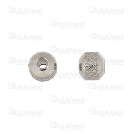 1720-240301-065.5 - Stainless steel bead round 5.5x6mm mesh line design 2mm hole Natural 50pcs 1720-240301-065.5,1720-24,montreal, quebec, canada, beads, wholesale