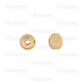 1720-240301-065.5GL - Stainless steel bead round 5.5x6mm mesh line design 2mm hole Gold 20pcs 1720-240301-065.5GL,1720-24,montreal, quebec, canada, beads, wholesale