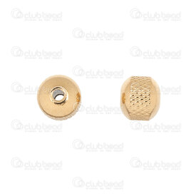 1720-240301-067.5GL - Stainless steel bead round 7.5x8mm mesh line design 2mm hole Gold 10pcs 1720-240301-067.5GL,Beads,Stainless Steel,montreal, quebec, canada, beads, wholesale