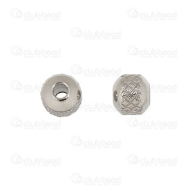 1720-240301-11 - DO NOT USE Stainless steel bead round 5.5x6mm mesh line design 2mm hole Natural 50pcs 1720-240301-11,montreal, quebec, canada, beads, wholesale