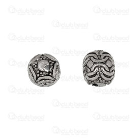 1720-240301-13AN - Stainless Steel Bead Fancy Round 12x11mm Curved Design 2mm hole Antique 4pcs 1720-240301-13AN,1720-24,montreal, quebec, canada, beads, wholesale