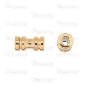 1720-240307-19GL - Stainless Steel bead Tube barrel 12x6.5mm Lined Design 3mm hole Gold 10pcs 1720-240307-19GL,1720-24,montreal, quebec, canada, beads, wholesale