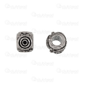 1720-240307-29AN - Acier Inoxydable Bille Cylindre Fantaisie 9x10.5mm Motif Spiral Trou 5mm Antique 4pcs 1720-240307-29AN,montreal, quebec, canada, beads, wholesale