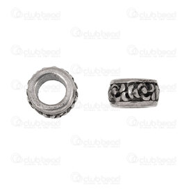1720-240307-37AN - Stainless Steel Bead Spacer 9x5mm Fancy Design 5mm hole Antique 4pcs 1720-240307-37AN,Beads,Metal,montreal, quebec, canada, beads, wholesale