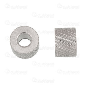 1720-240307-45 - Stainless Steel 304 Bead Cylinder 11x8mm Mesh Line Design 5mm hole Natural 10pcs 1720-240307-45,file,montreal, quebec, canada, beads, wholesale