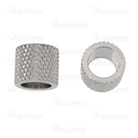 1720-240307-4509 - Acier Inoxydable 304 Bille Cylindre 8x9mm Motif Ligne Filet Trou 6mm Naturel 20pcs 1720-240307-4509,Billes,Métal,Acier inoxydable,montreal, quebec, canada, beads, wholesale