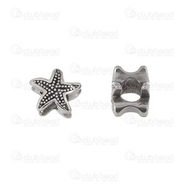 1720-240310-01 - stainless steel bead sea star 11x8mm 5.5mm Hole Natural 4pcs 1720-240310-01,mers,montreal, quebec, canada, beads, wholesale
