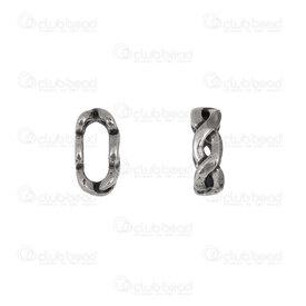 1720-240502-03AN - Stainless Steel Bead Fancy Slider 4x12x6mm for Flat Cord 9x3.5mm  Infinity Design Antique 4pcs 1720-240502-03AN,Beads,Stainless Steel,montreal, quebec, canada, beads, wholesale