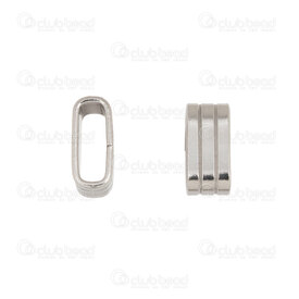 1720-240502-11 - Stainless Steel bead slider rectangle 11x5x5mm for flat cord 9.5x3.5mm Natural 20pcs 1720-240502-11,Beads,Stainless Steel,montreal, quebec, canada, beads, wholesale