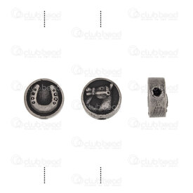 1720-2410-11AN - Animal Stainless steel Bead Pellet Horse Face and Lucky Shoe 10.5x5.5mm 2mm hole Brushed Antique 4pcs 1720-2410-11AN,1720-24,montreal, quebec, canada, beads, wholesale