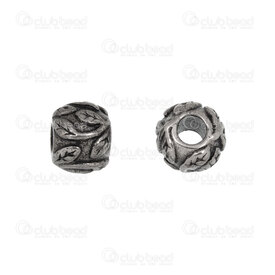 1720-2411-05AN - Nature Stainless Steel Bead Leaf 10x12mm 5mm hole Antique 4pcs 1720-2411-05AN,Stainless Steel,Chains,montreal, quebec, canada, beads, wholesale