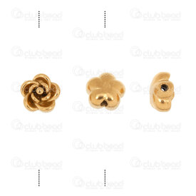 1720-2411-11GL - Nature Stainless Steel 304 Bead Rose 5x3mm 0.8mm hole Gold Plated 10pcs 1720-2411-11GL,ROSE,montreal, quebec, canada, beads, wholesale
