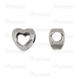 1720-2414-11AN - DISC Heart Stainless Steel bead heart shape hollow 11mm Antique 2pcs 4gr 1720-2414-11AN,montreal, quebec, canada, beads, wholesale