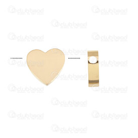 1720-2414-17GL - Heart Stainless steel Bead Heart Shape 11x12x4mm 2mm hole Gold 4pcs 1720-2414-17GL,Stainless Steel,Beads and Pendants,montreal, quebec, canada, beads, wholesale