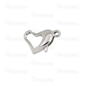 1720-2501-11H - Stainless Steel 304 Fish Clasp 11x8mm Heart shape High Quality Polish Natural 10pcs 1720-2501-11H,Findings,Clasps,Springing,Fish clasps,montreal, quebec, canada, beads, wholesale