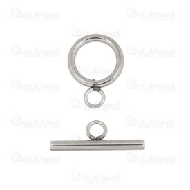 1720-2507-13 - Stainless Steel Toggle Loop 13X2mm Bar 21x2.5mm Natural 10 Sets 1720-2507-13,Findings,Clasps,Toggles,montreal, quebec, canada, beads, wholesale