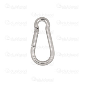 1720-2509 - Stainless steel carabiner clasp 40x20x4mm Natural 5pcs 1720-2509,Findings,Clasps,Springing,Carabiner,montreal, quebec, canada, beads, wholesale