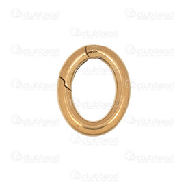 1720-2513-15GL - Stainless Steel 304 Carabiner Spring Clasp Oval 15x12x2.5mm Gold Plated 2pcs 1720-2513-15GL,Ã,montreal, quebec, canada, beads, wholesale