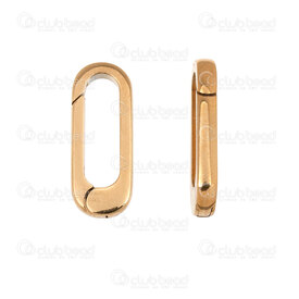 1720-2513-181GL - Acier Inoxydable 304 Fermoir Mousqueton a Ressort Oval 18x7x2.2mm Plaque Or 2pcs 1720-2513-181GL,montreal, quebec, canada, beads, wholesale