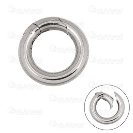 1720-2513 - Stainless steel carabiner clasp round 18.5mm inner 12.5mm Natural 3pcs 1720-2513,Findings,Clasps,Springing,Spring rings,montreal, quebec, canada, beads, wholesale