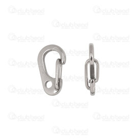 1720-2514-11 - Stainless Steel Carabiner Clasp Lobster 11x6.5x3mm 1.5mm hole Natural 5pcs 1720-2514-11,montreal, quebec, canada, beads, wholesale